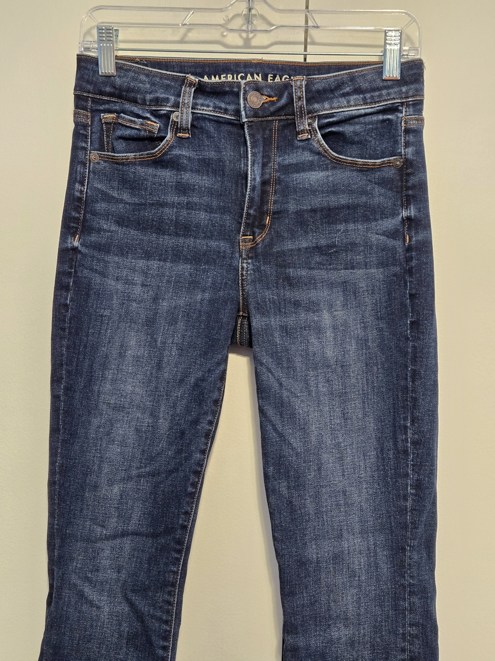 American Eagle High Rise Skinny Kick Jeans Dark Wash Size 4 - Picture 2 of 6